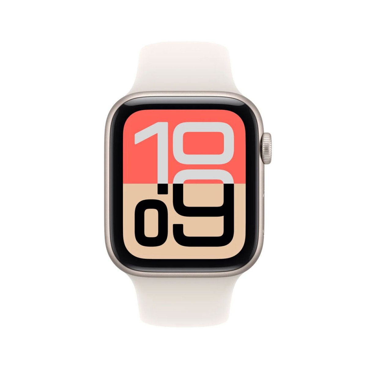  ساعة آبل إس إي 3 ‏جي بي إس‏ مقاس 40 ملم هيكل ألمنيوم بلون ستارلايت مع سوار رياضي ستارلايت - مقاس متوسط/كبير